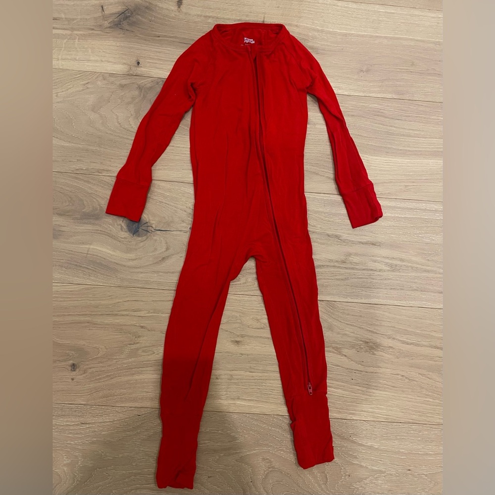 Dream big little co. Red zip romper  Pajamas